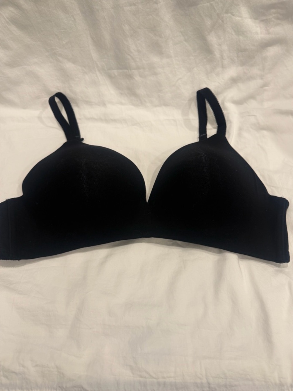 ✅ Ambrielle 42B Black T-Shirt Bra wireless cotton push up pads lounge comfort